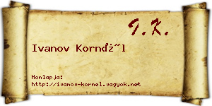 Ivanov Kornél névjegykártya