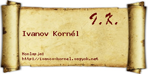 Ivanov Kornél névjegykártya